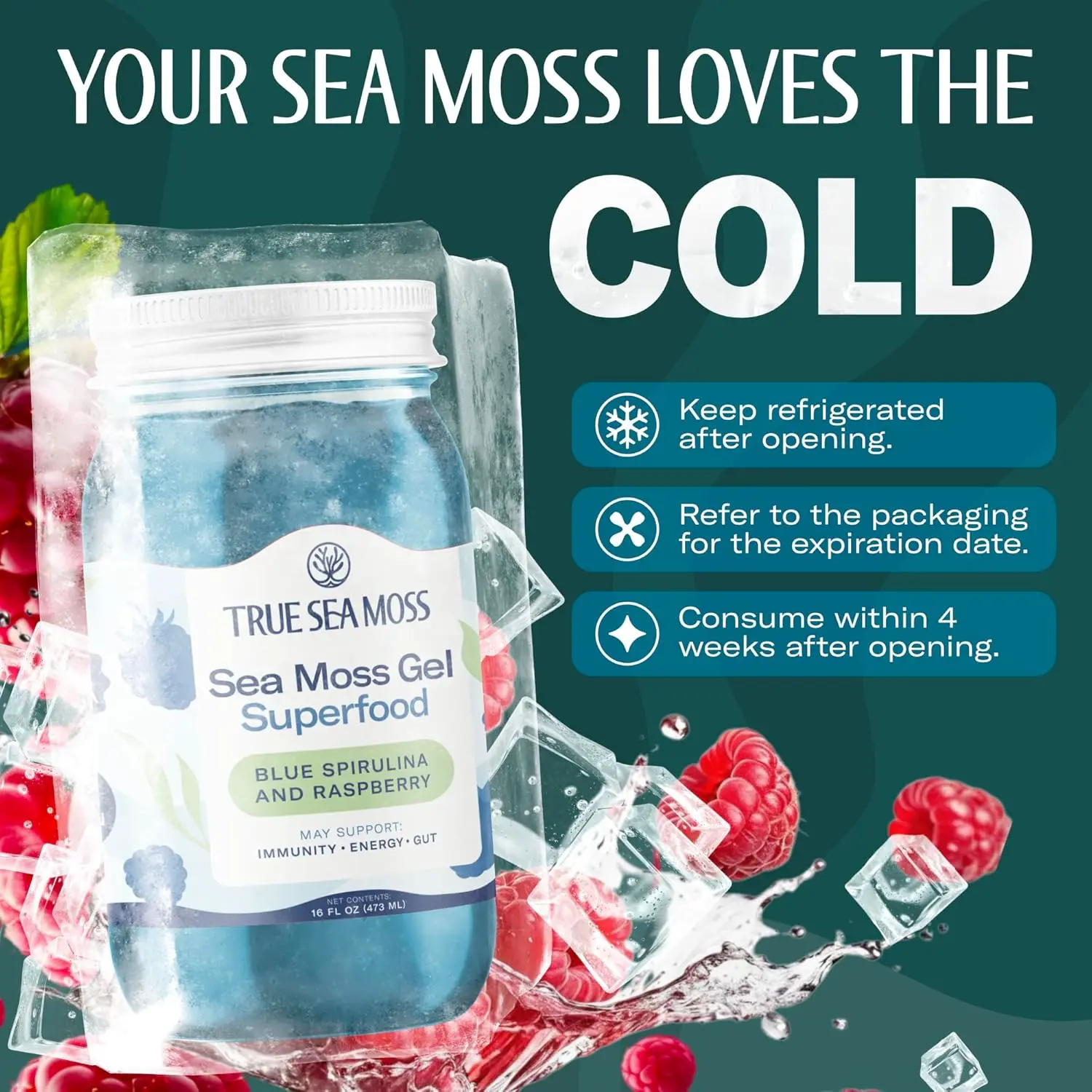 BLUE SPIRULINA & RASPBERRY SEA MOSS GEL - Image 7