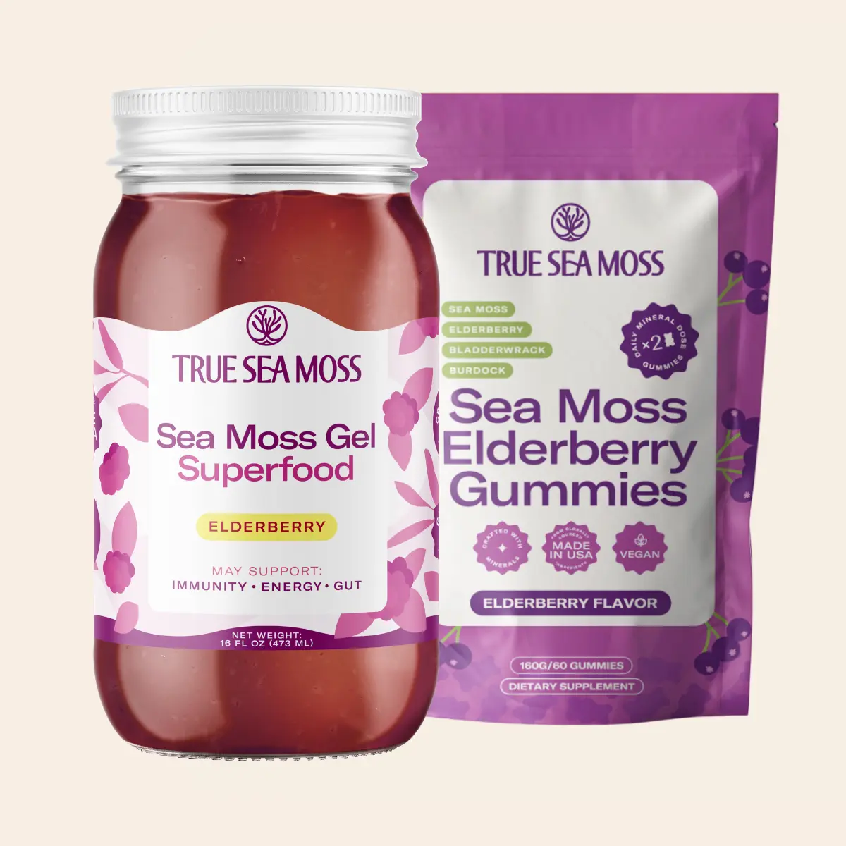 Elderberry Gel + Sea Moss Elderberry Gummies