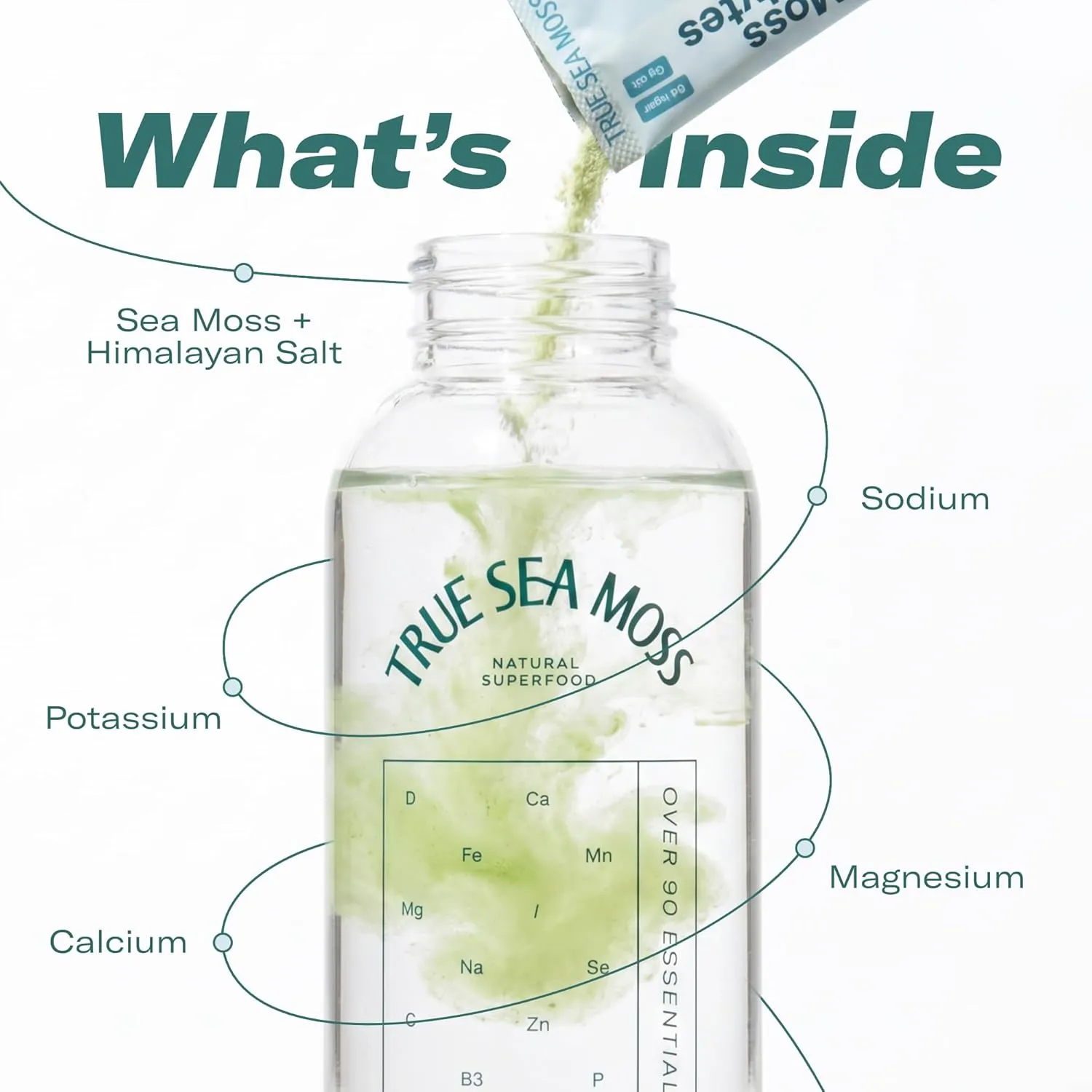 TrueSeaMoss Electrolytes Powder Packets – Made in USA – 15 Stickpacks – Hydration Powder with Sea Moss with Potassium – No Sugar Drinks – Lime & Lemon - Image 5
