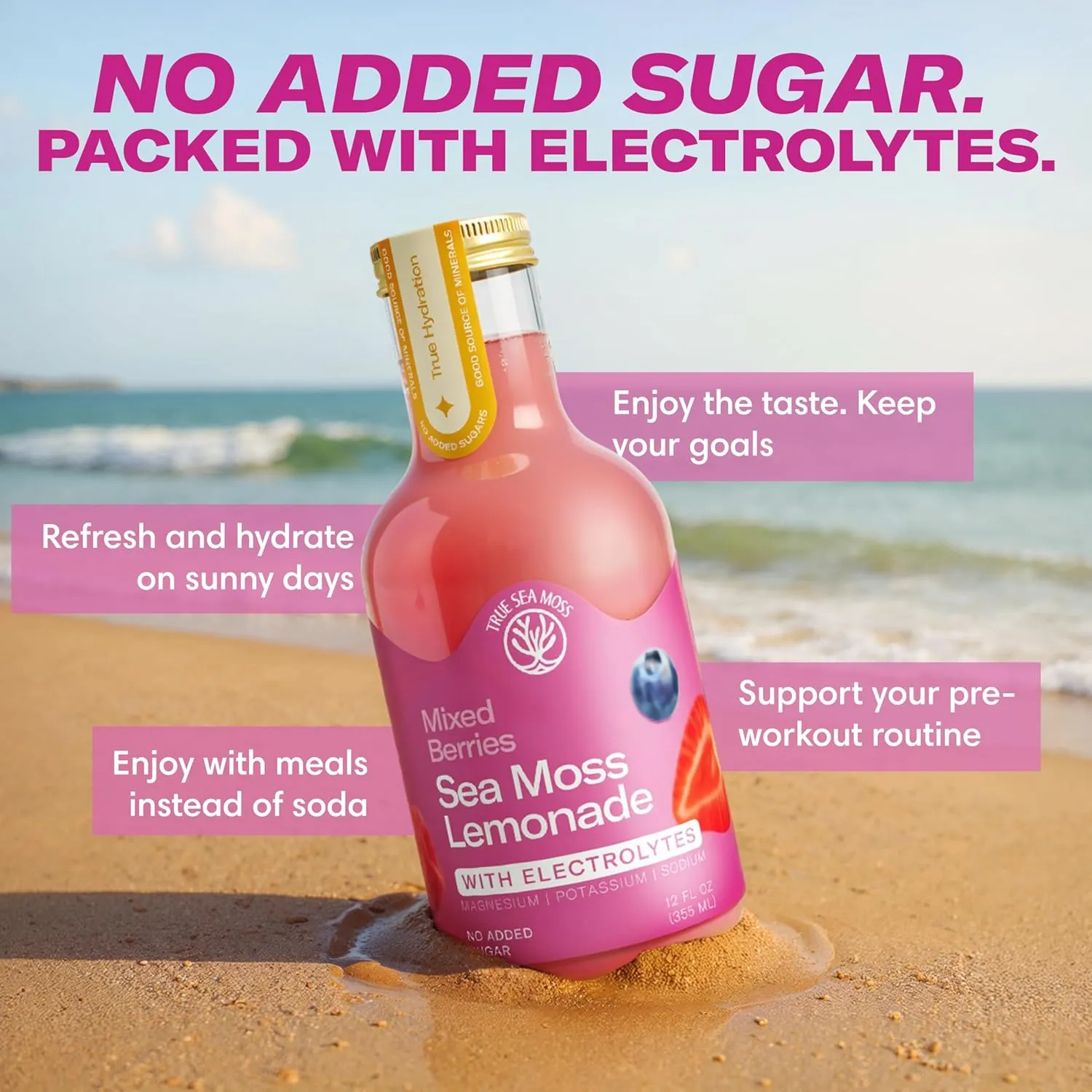 Lemonade - Berry Mix + Electrolytes - - Hydration Drink – 4 × 12 fl oz Bottles – Made in USA - Image 5