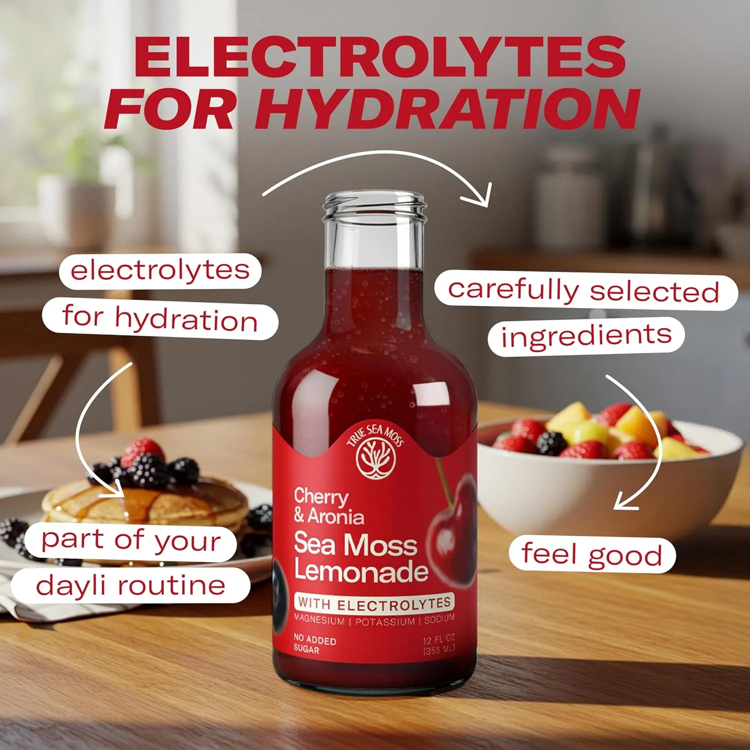 Lemonade - Cherry Aronia - Hydration Drink – 4 × 12 fl oz Bottles – Made in USA - Image 6
