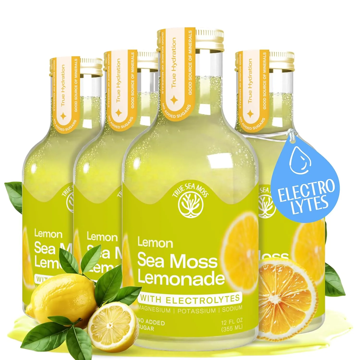 Lemonade - Lemon + Electrolytes - Hydration Drink – 4 × 12 fl oz Bottles – Made in USA