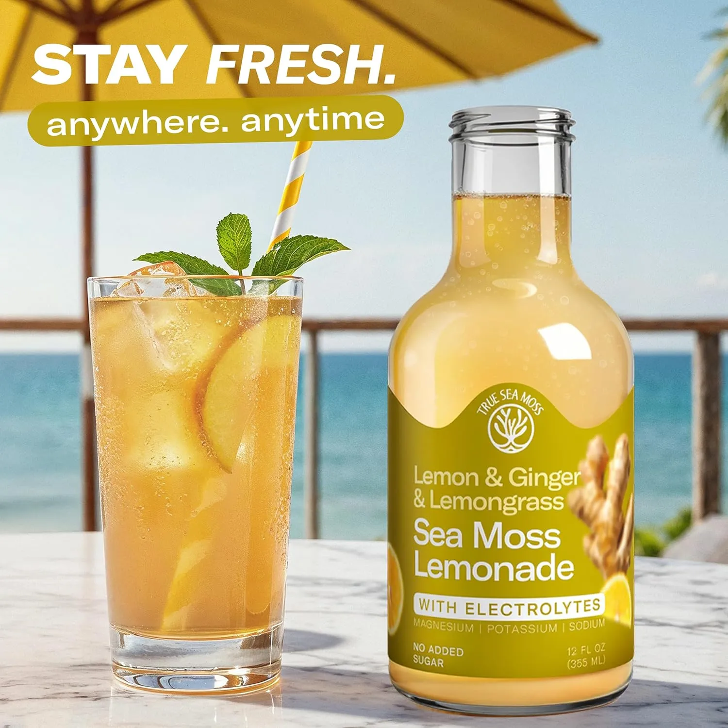 Lemonade - Lemon Ginger Lemongrass -Hydration Drink – 4 × 12 fl oz Bottles – Made in USA - Image 4