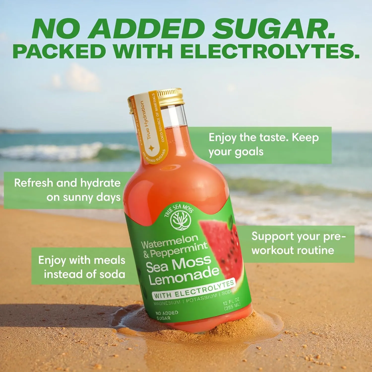 Lemonade - Watermelon + Mint - Hydration Drink – 4 × 12 fl oz Bottles – Made in USA - Image 5